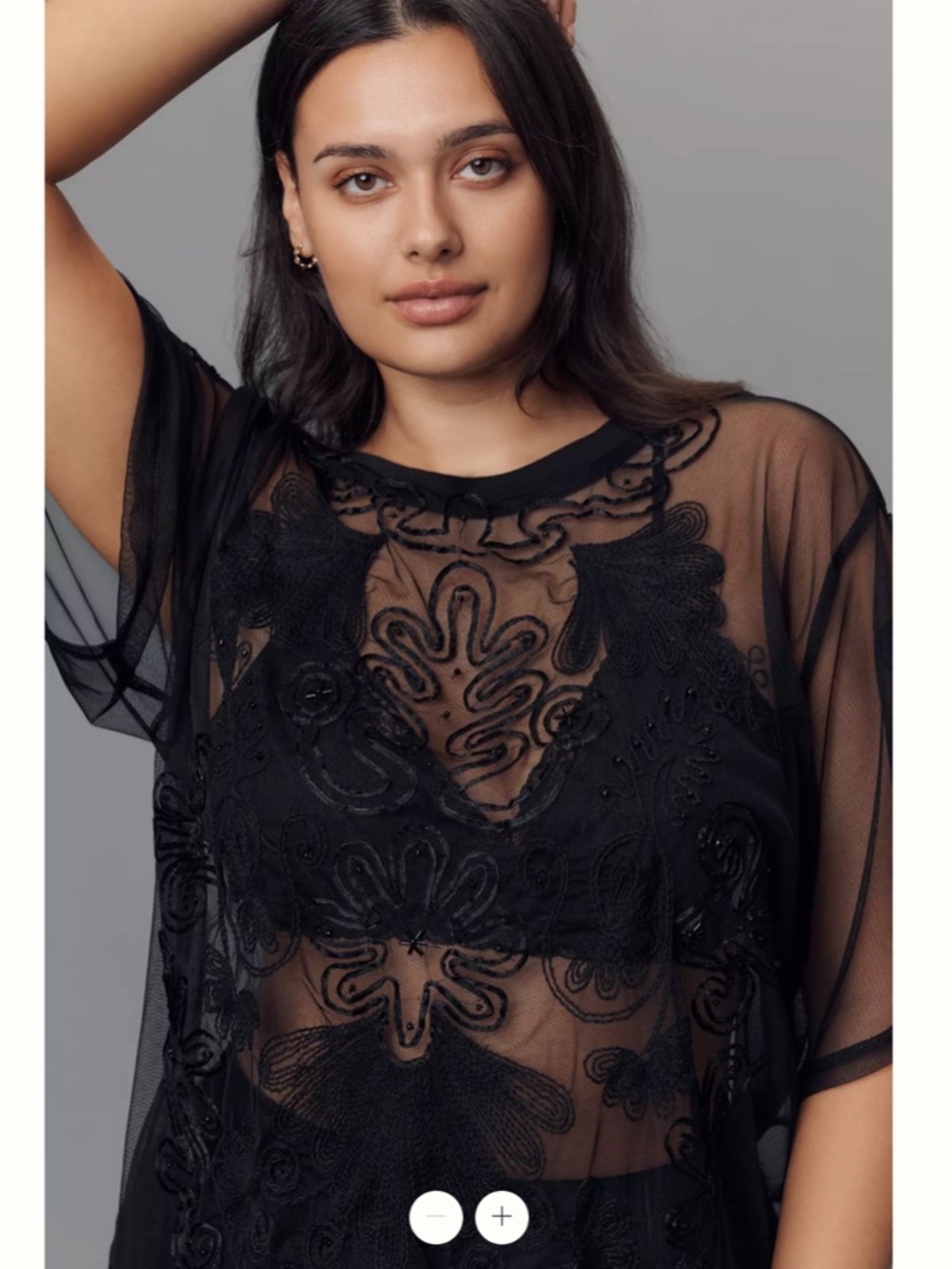 By Anthropologie Sheer Mesh Top - Picture 5 of 7